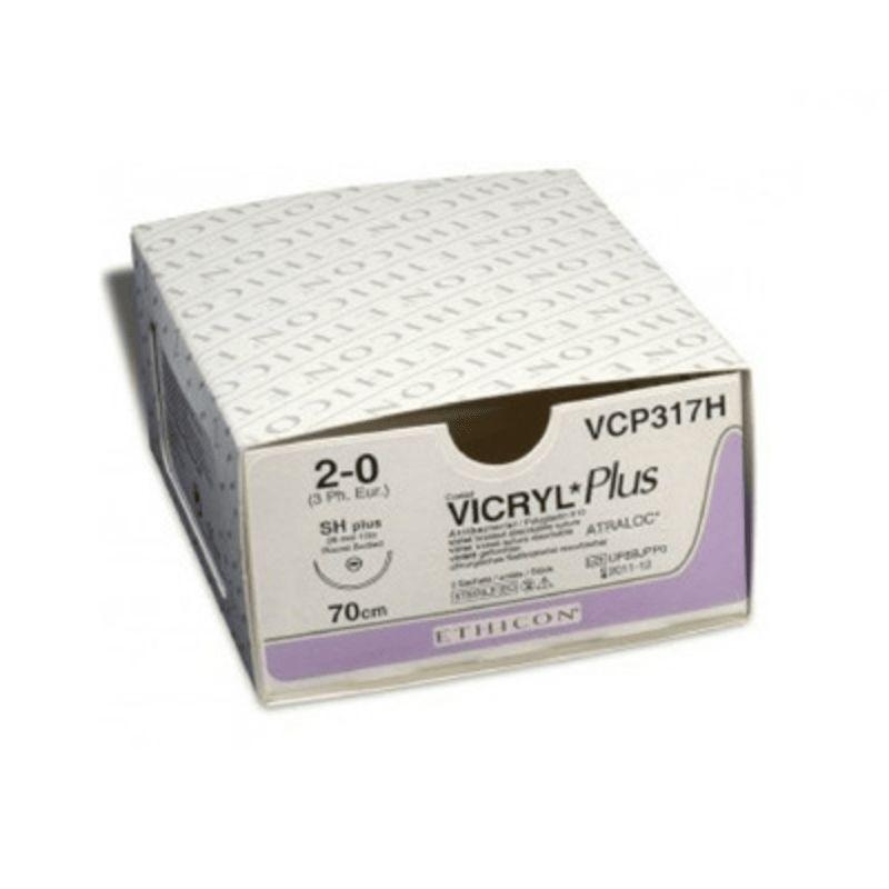 Вікрил плюс (Поліглактін 910), USP1, фіолетовий 70см, колюча 1х40, 1/2, VCP353H